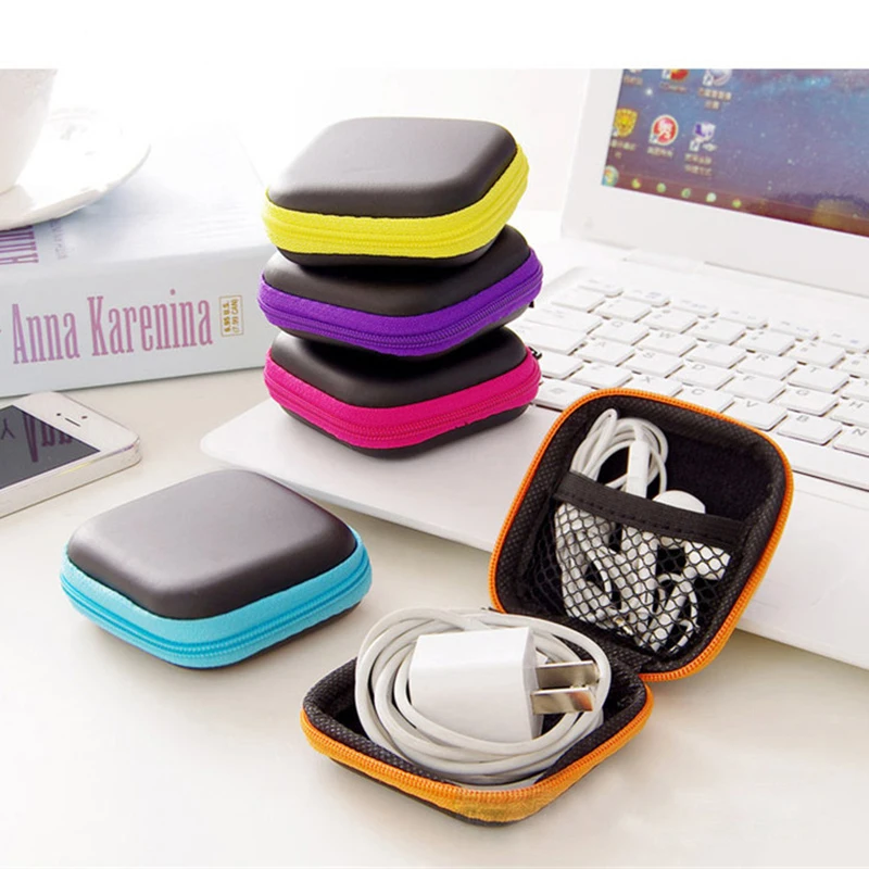 prativerdi Zipper Lock Earphone Storage Bag Protective USB Cables Container travel Organizer key Charger Case Coin Money Box2