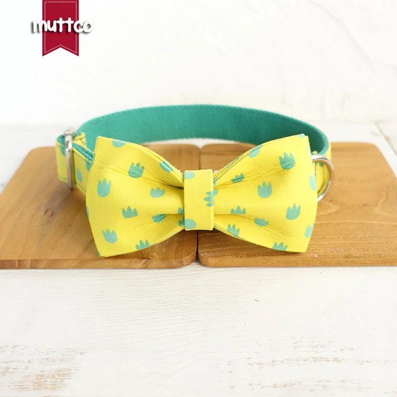 MUTTCO vende al por menor collares de perro de identificación de mascotas personalizados de diseño propio collar hecho a mano THE DINOSAUR FOOTPRINTS 5 tamaños collar de perro UDC052 - imagen 4