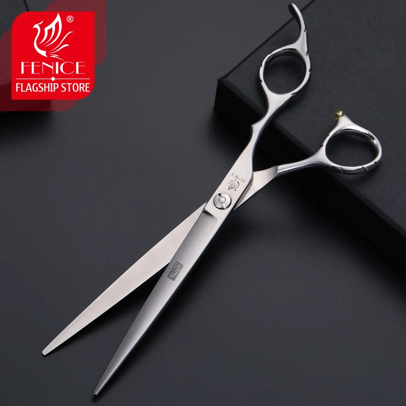Fenice-Tijeras profesionales rectas para perros, kit de tijeras de corte para mascotas con Mango antideslizante, 7,5 pulgadas