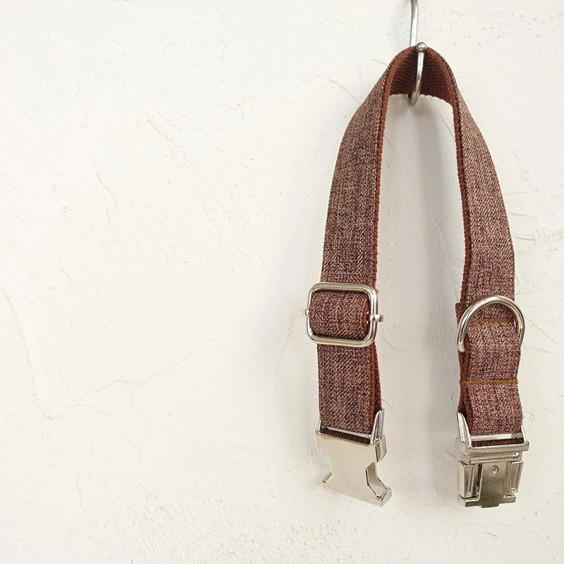 MUTTCO vende al por menor, collar de perro de alta calidad hecho a mano a la moda de diseño propio como caballero, collar de perro THE BROWN SUIT, 5 tamaños UDC039 - imagen 2
