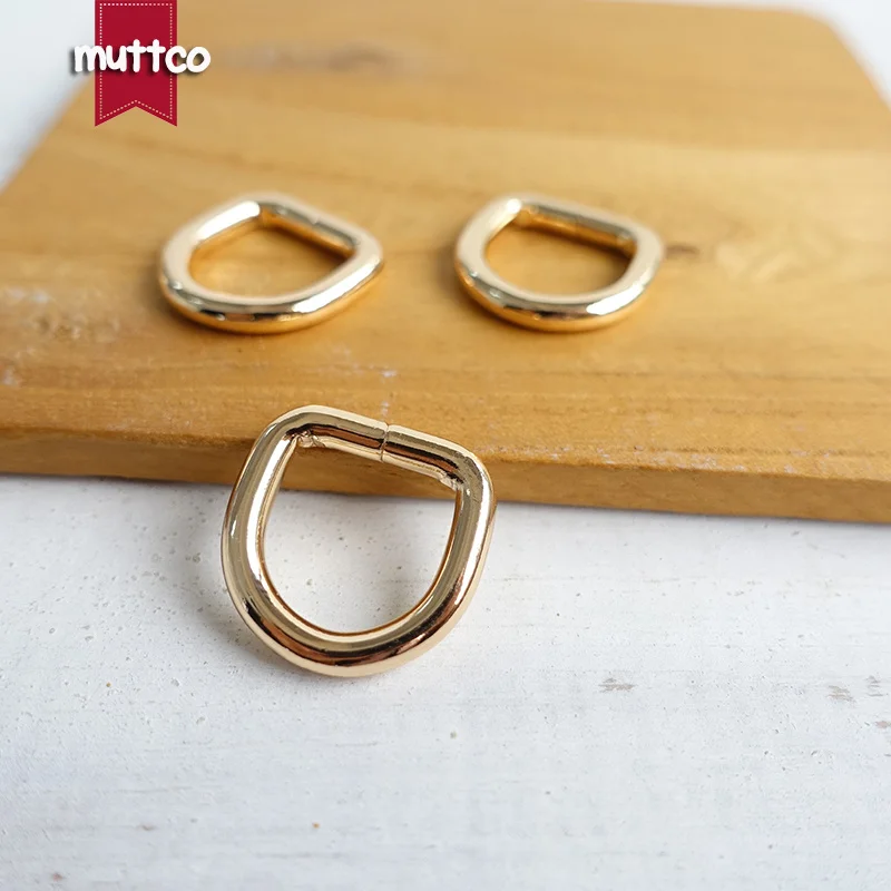 Hebilla en forma de D, anillos Dee no soldados, correas de 15mm, costura, artesanía de metal de aleación de zinc, anillos en D, hebilla de metal chapada, DK-015G - imagen 2