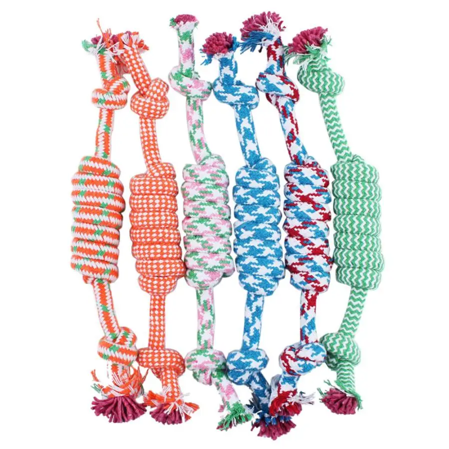 1 Uds. Juguetes para perros de 27CM, divertidos juguetes de cuerda de algodón para cachorros pequeños, juguetes para masticar para mascotas, suministros para mascotas, colores aleatorios - imagen 4