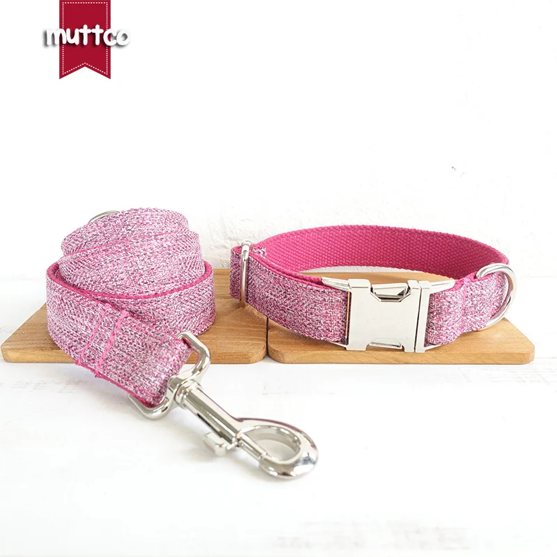 Collar de perro básico grabado MUTTCO THE PINK SUIT collares de identificación de perro personalizados para regalo de mascotas resistencia a morder 5 tamaños UDC070 - imagen 3
