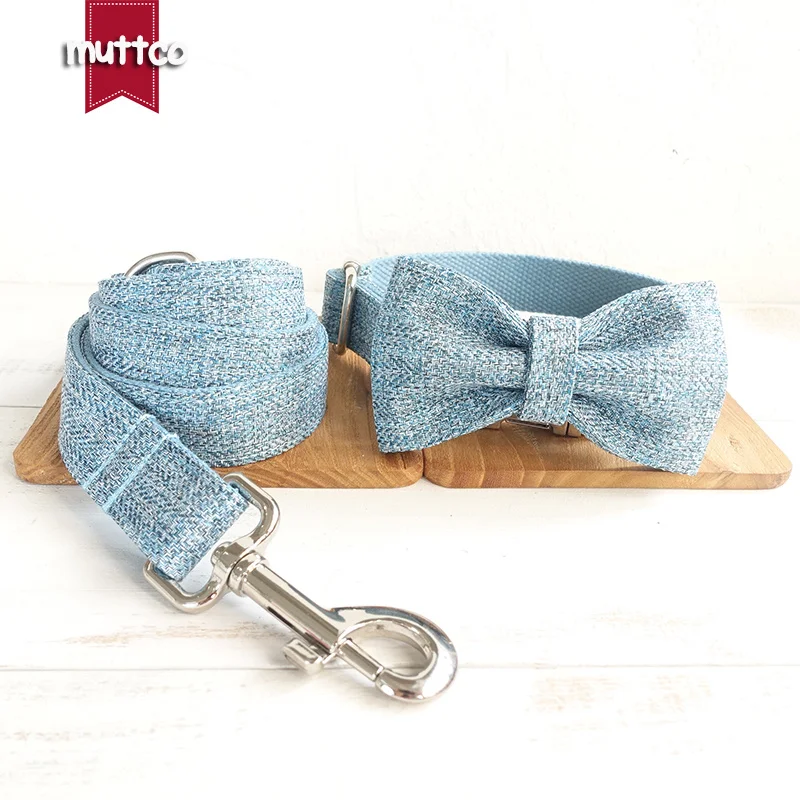 MUTTCO-collar ajustable para adiestramiento de mascotas, cómodo collar para cachorros, traje azul cielo, hecho a mano, 5 tamaños, UDC071 - imagen 5