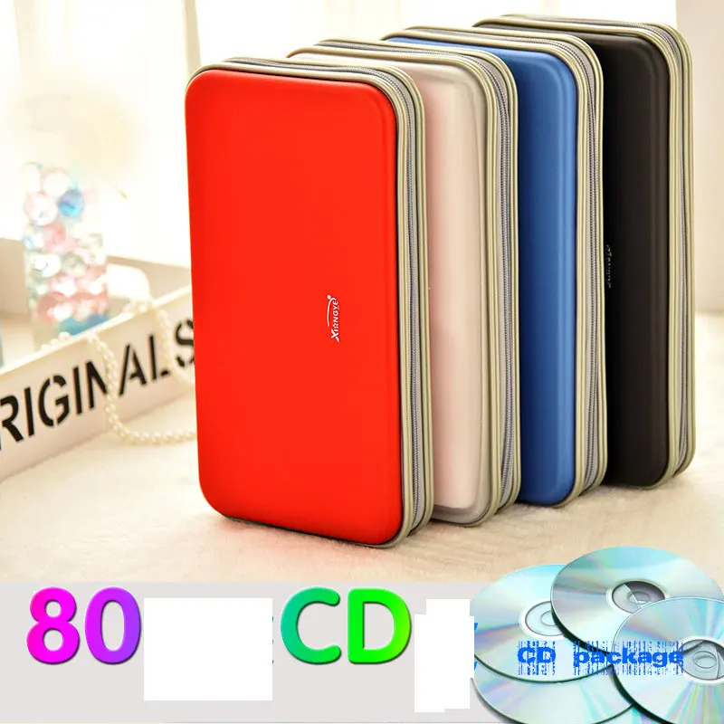 Estuche para CD de 80 discos, bolsa de almacenamiento de CD de compresión impermeable, paquete de gran capacidad para el hogar, oficina, organizador de viaje, bolsas de almacenamiento para CD - imagen 2