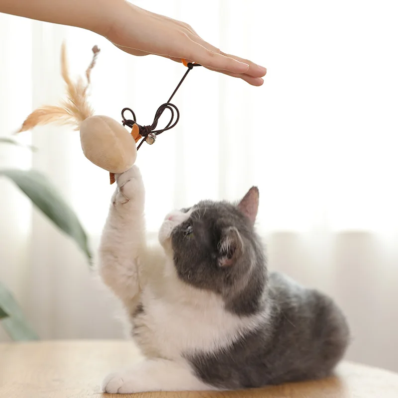 Hoopet-varita de juguete para gatos, juguete interactivo con bola de plumas, ratón, para entrenamiento de mascotas - imagen 2