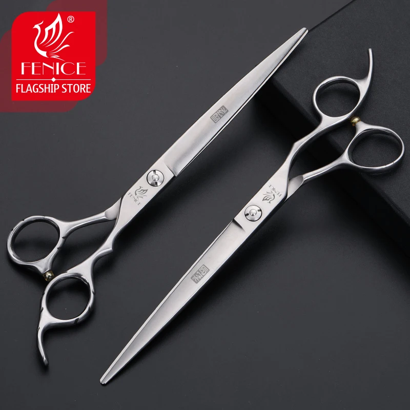 Fenice-Tijeras profesionales rectas para perros, kit de tijeras de corte para mascotas con Mango antideslizante, 7,5 pulgadas