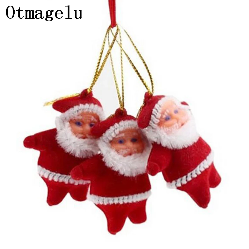 1pc Cute Christmas Tree Decoration Pendant Mini Santa Clause Doll Hanging Ornaments Christmas Decor for Home Party New Year Gift2