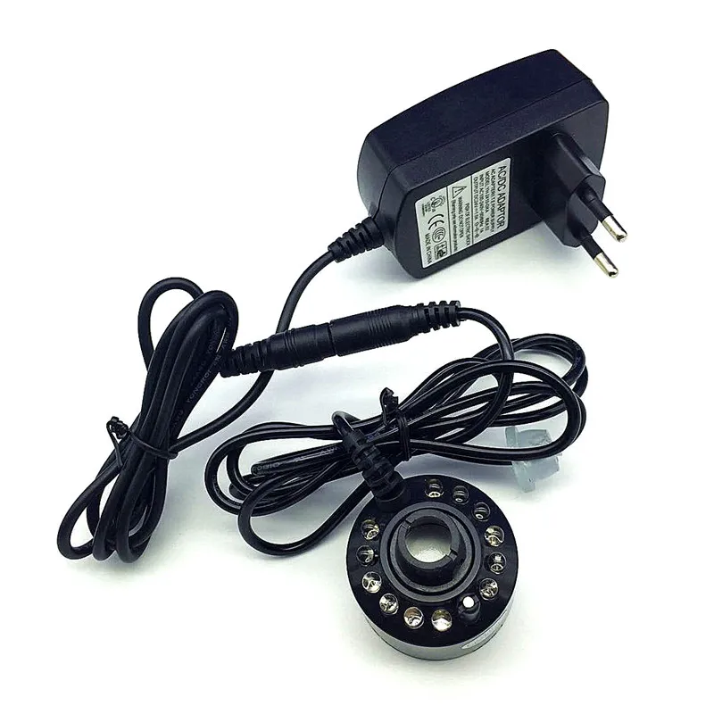 AC100-240V generador de niebla ultrasónica 12 LED atomizador de tanque de peces fuente de agua atomizador de estanque humidificador de aire incubadora humidificador 1 ud.