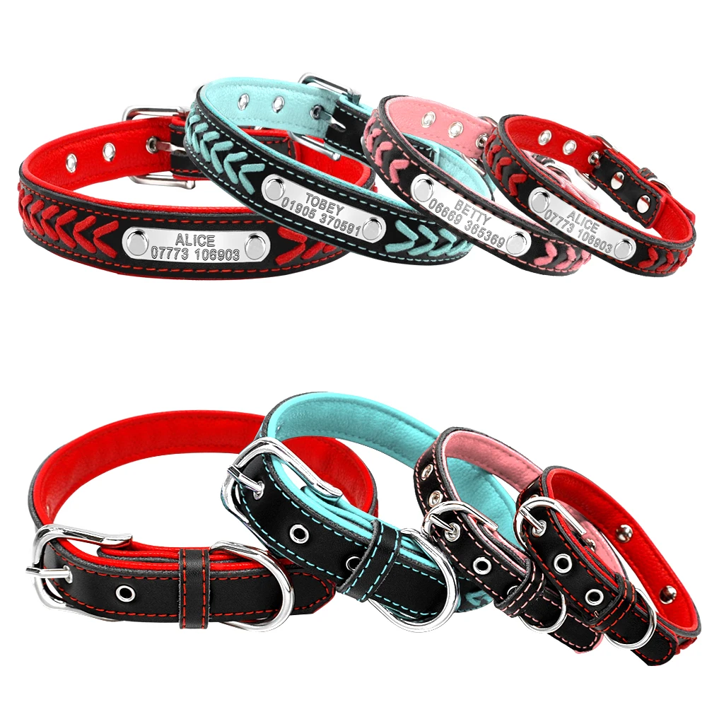 Collar de cuero personalizado para perros - PET ARTIST con placa - imagen 2