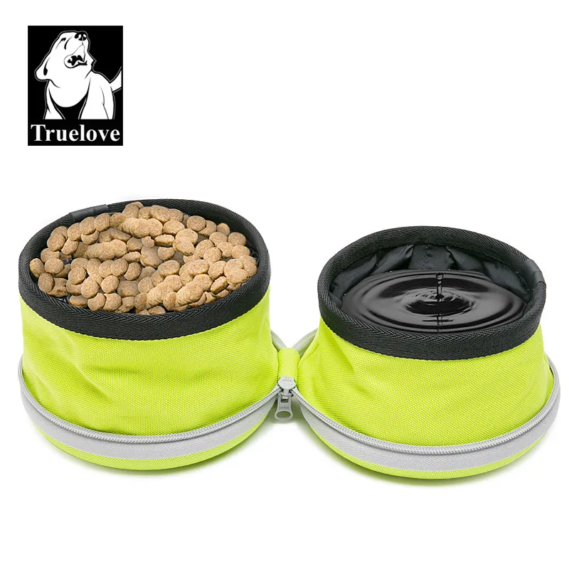 truelove collapsible 2 way use dog bowl double food mat travel waterproof foldable running walking hiking camping tlt2351