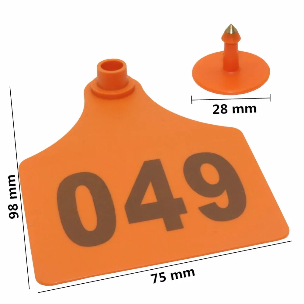 Etiquetas para la oreja de ganado de vaca, carteles de TPU n. ° 001 ~ 100, etiquetas para la oreja, escritura de pendientes de cabeza de cobre, tarjeta de identificación de animales de granja, etiqueta para la oreja de animales grandes - imagen 2