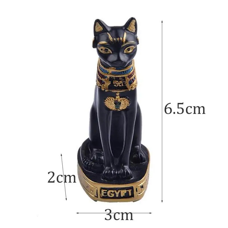 Estatua de Dios del gato egipcio Vintage, figuritas de resina, artesanías coleccionables, adornos de decoración de gatos, accesorios para el fondo del hogar, miniaturas - imagen 2