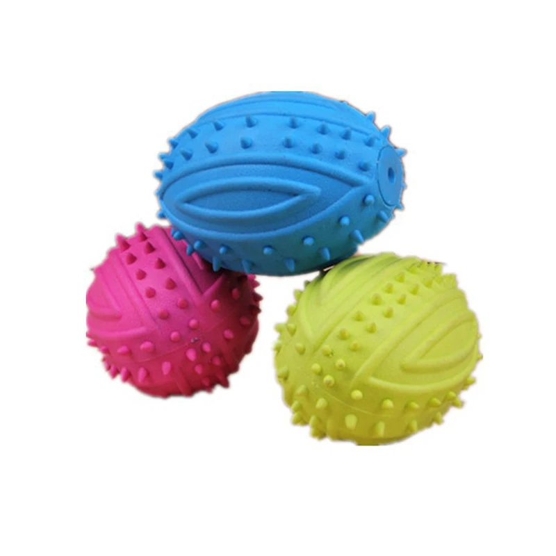 Pelota de juguete interactivo para mascotas pequeñas, juguete para masticar, erizo, limpieza de dientes, mordedura, cachorro de Rugby, gato - imagen 3