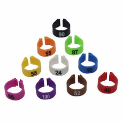 Anillos de clip plasticos para aves domesticas - palomas, 12-14 mm