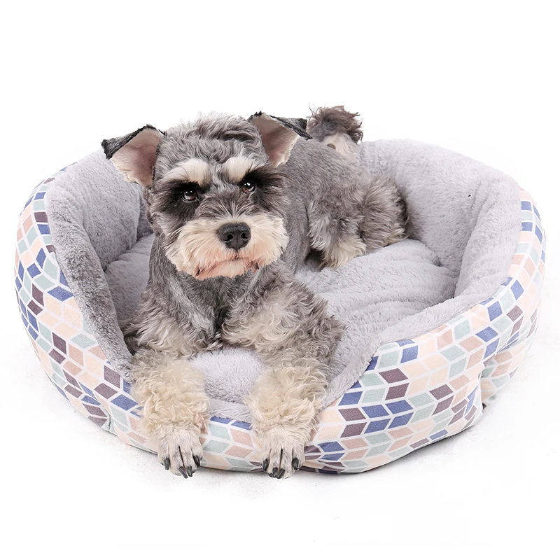 Caseta multicolor para mascotas, nido de Material suave, caseta de otoño e invierno para cachorros y gatos, de talla grande, envío directo - imagen 2