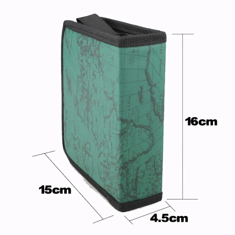 prativerdi World Map Pattern CD Box DVD Storage Bag Carry Case Organizer Sleeve Nylon Wallet Cover For Home Or Car CD Package2
