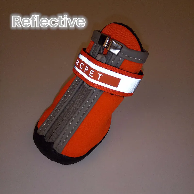 Zapatos impermeables para perros, botas para perros pequeños, zapatos duraderos para caminar para mascotas, correas de sujeción reflectantes, suela antideslizante resistente - imagen 3