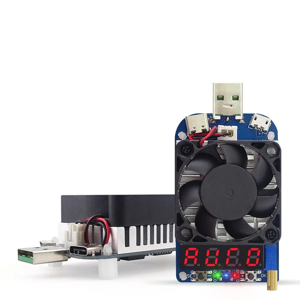 Resistencia de carga electrónica de gatillo HD35 HD25, probador de batería de descarga USB de 35W para disparador QC2.0/3,0, corriente de voltaje ajustable - imagen 2