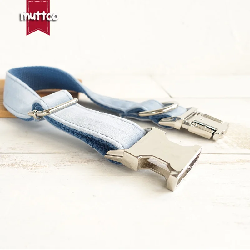 MUTTCO collar de perro personalizado individual THE POWDERBLUE collar duradero para mascotas para tu casa mascota 5 tamaños UDC081 - imagen 3