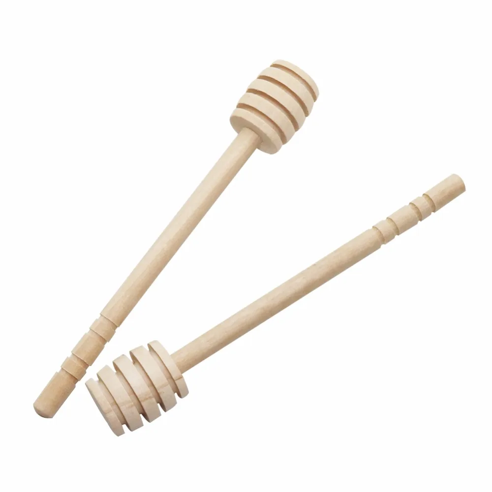 Barra agitadora de miel de 14,9 cm, mango mezclador, tarro, cuchara, práctico cucharón de madera, suministros de palo largo para miel, herramientas de cocina de miel, 3 tipos, 5 uds. - imagen 5