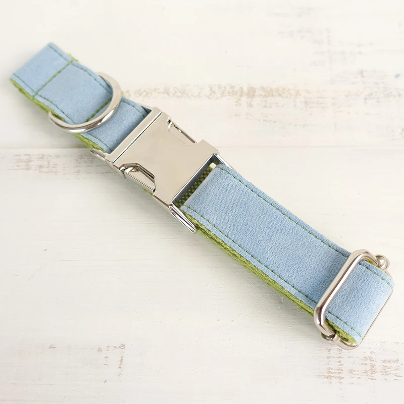 MUTTCO التجزئة طوق التصميم الذاتي غطاء أزرق أخضر طوق اليدوية محفورة طوق الحيوانات الأليفة مع لوحة معرف الهاتف 5 أحجام UDC033 - imagen 3