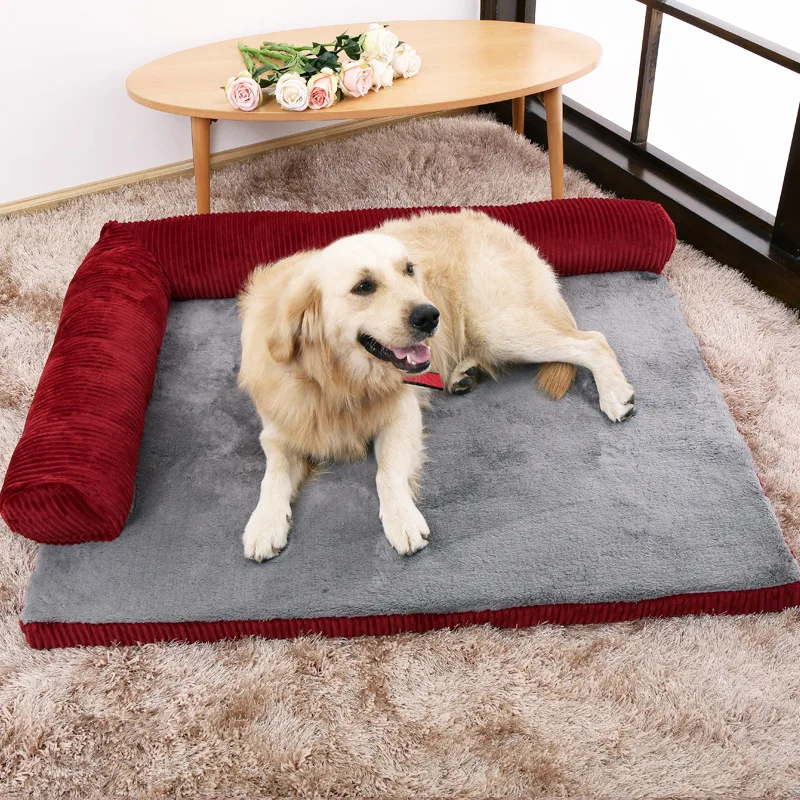 Cama para perros de talla grande acolchada de pana cálida, casa para gatos, estera para perrera, casa para perros pequeños, medianos y grandes, sofá, cesta para mascotas - imagen 3