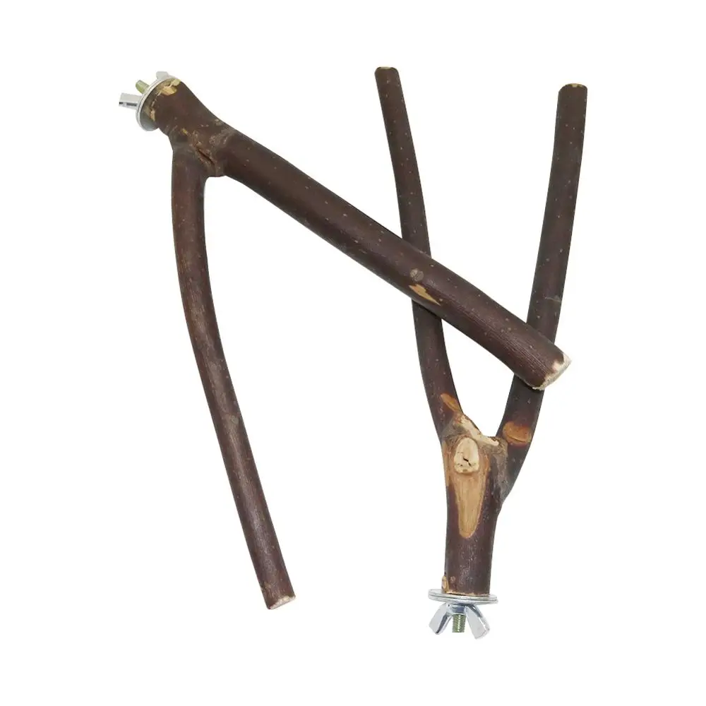 Tenedor de madera Natural para loros y mascotas, tenedor de madera cruda, soporte para ramas de árbol, ardilla, pájaro, hámster, perchas, juguetes para morder, palo, 2 uds. - imagen 2