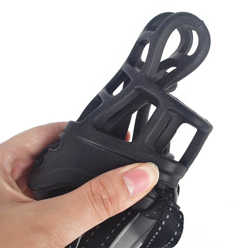 Cubierta bucal de silicona suave y fuerte para perros grandes, bozal para evitar morder y ladrar, máscara segura ajustable para perros, collares ventilados - imagen 3