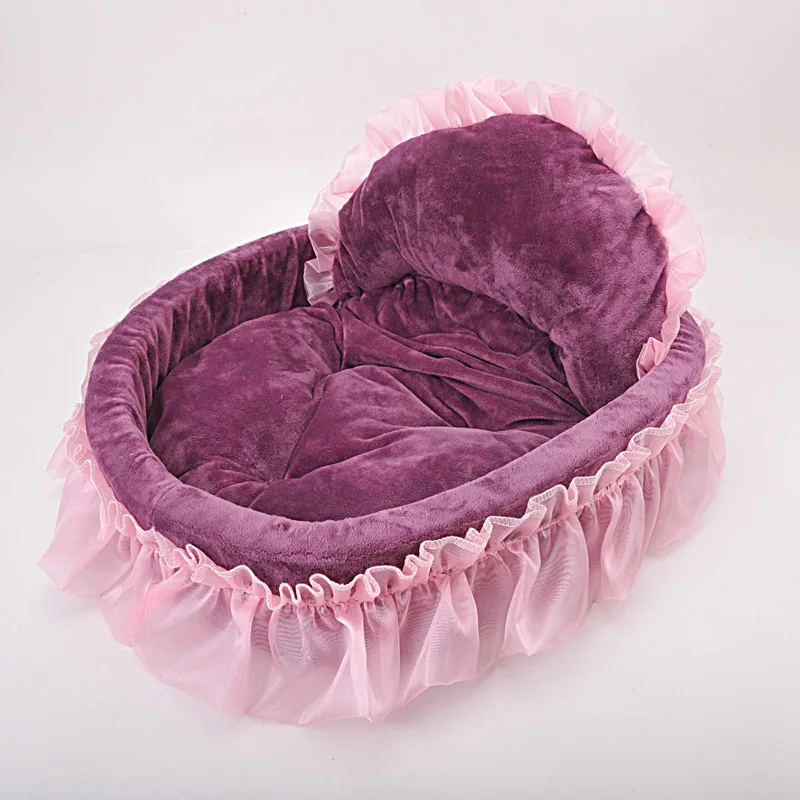 Cama para perro de princesa de lujo, sofá suave, casa para mascotas rosa, nido, estera para perros y gatos, perrera para perros pequeños, forro polar suave y cálido, nuevo producto para mascotas - imagen 3