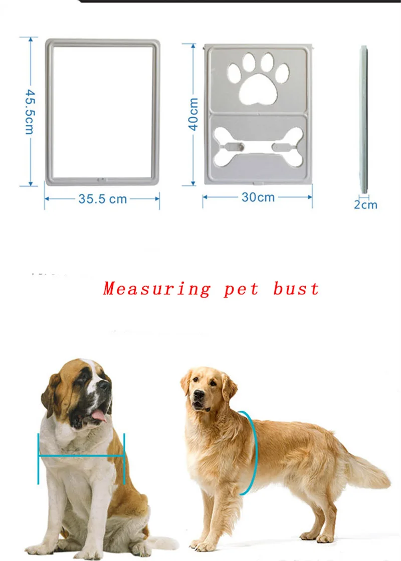 Controllable Lockable Plastic Pet Dog Cat Door for Screen Window Safety Flap Gates Pet Door Dog Fence Free Access Door for Home3