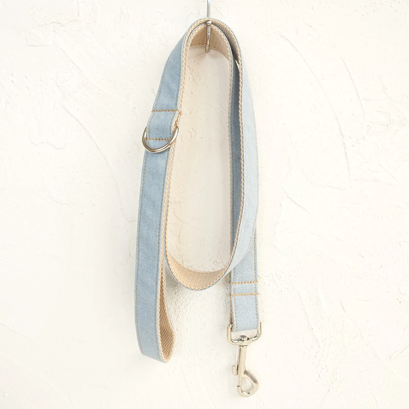 MUTTCO vende al por menor collar de perro de diseño propio THE LIGHT JEAN collar hecho a mano wathet azul y blanco 5 tamaños collar de perro UDC034 - imagen 3