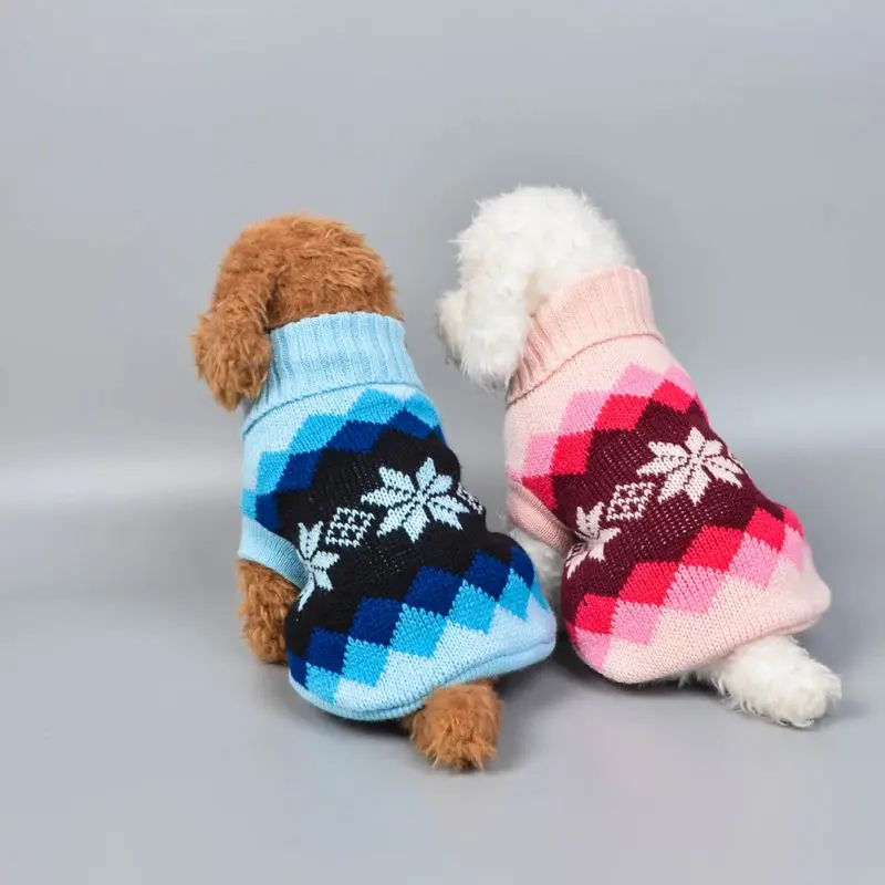 Abrigo de invierno de Navidad para perros, ropa cálida y suave, chaleco de punto para mascotas, suéter para perros pequeños y medianos, patrón clásico, 15 colores - imagen 2