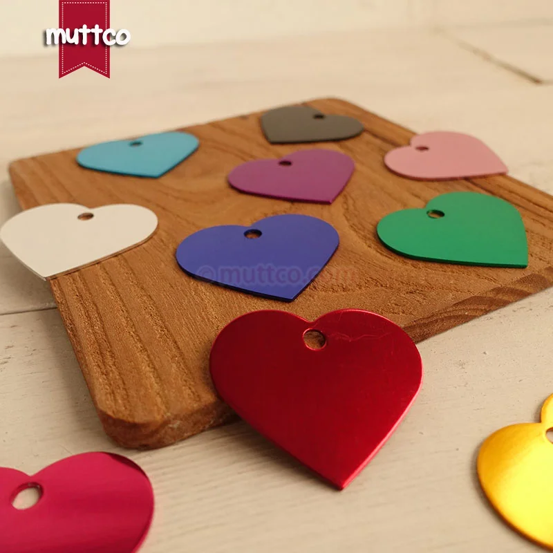 20 unids/lote simple etiqueta de identificación de mascota cargada personalizada nombre personalizado número móvil etiqueta de gato corazón amor etiqueta de identificación de perro 10 colores DIT-022 - imagen 2