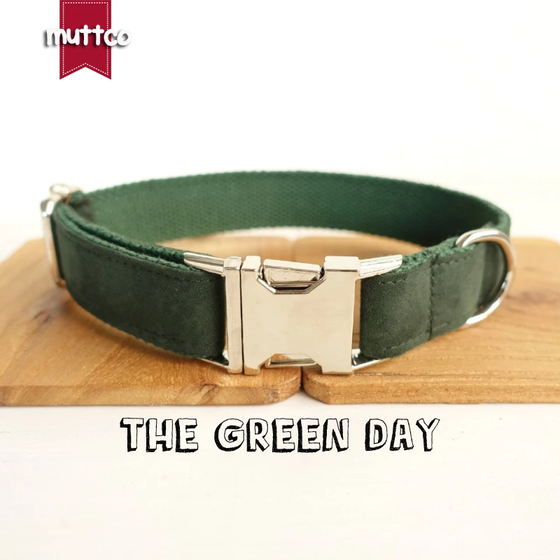 MUTTCO vende al por menor collar de alta calidad para perro THE GREEN DAY diseño collar de perro 5 tamaños UDC019