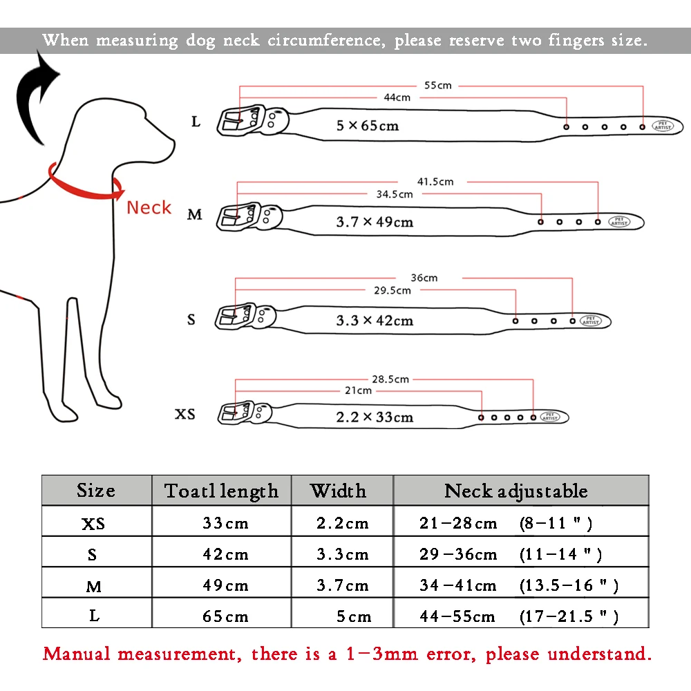 Tabla de tallas collar perros