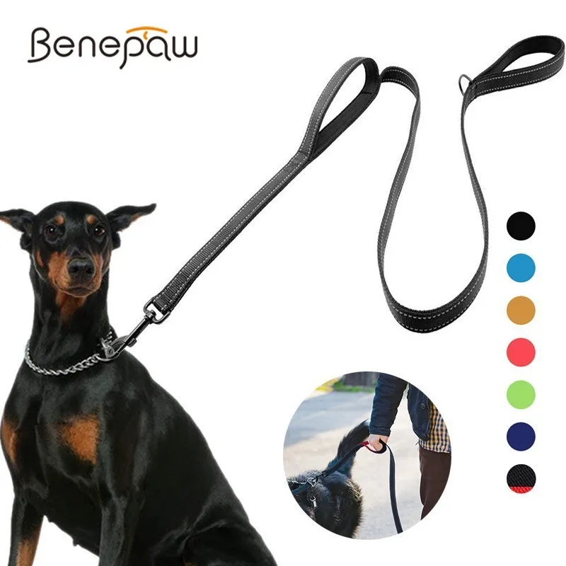 Benepaw correa perro acolchada reflectante con dos asas duradera