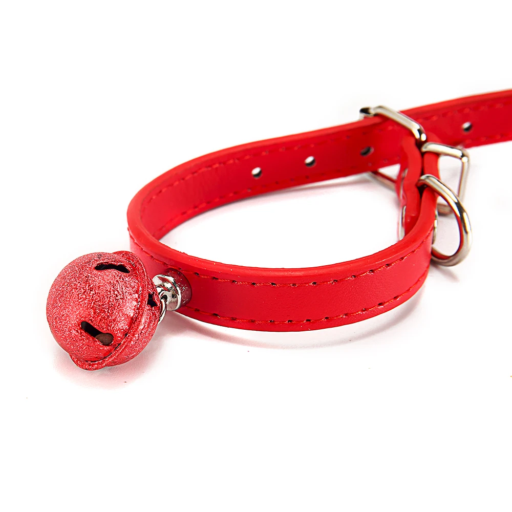 Collar de cuero sólido con cascabel para perros pequeños y medianos, correa ajustable para cachorros, Chihuahua, Pug, MP0058 - imagen 4