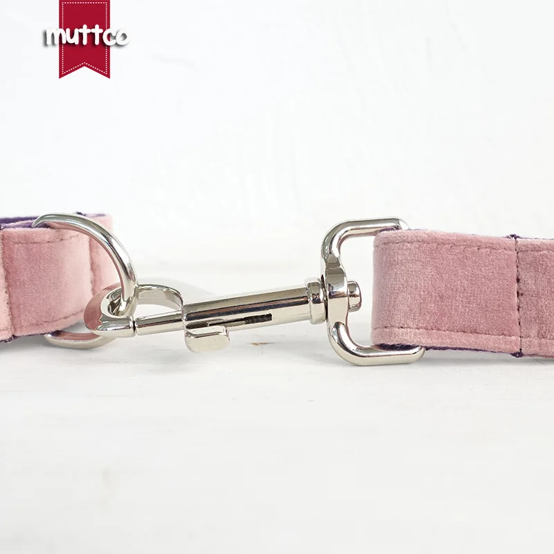 MUTTCO Collar de perro ajustable THE BABY PINK productos para mascotas hechos a mano 5 tamaños hebilla de metal doble tela collar de perro y correa UDC080 - imagen 4