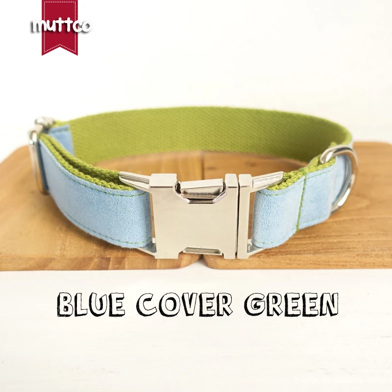 MUTTCO venta al por menor collar de diseño propio COLLAR COLGANTE VERDE hecho a mano poliéster satinado y nylon wathet azul y verde 5 tamaños UDC033