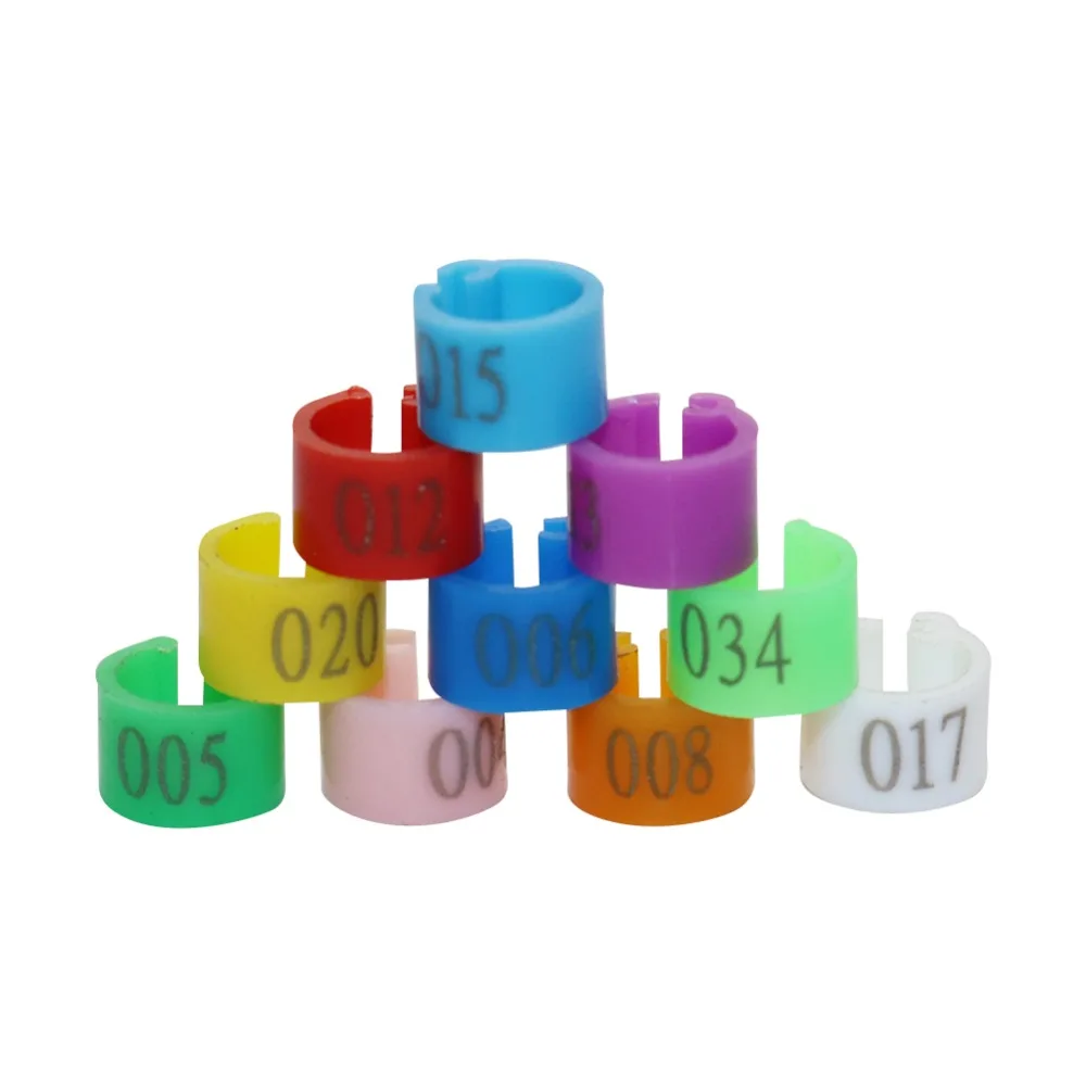 100 unids/bolsa diámetro interior 6mm pata de Paloma aves de corral paloma pájaro loro Clip anillos banda pie anillo Paloma suministros NO.001 ~ 100 - imagen 5