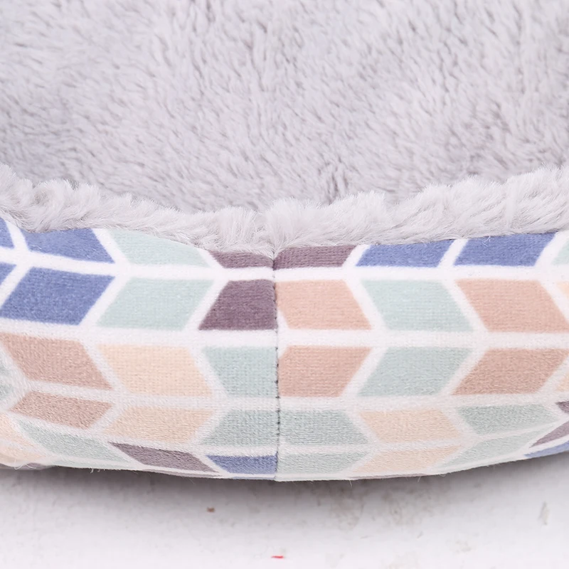 Caseta multicolor para mascotas, nido de Material suave, caseta de otoño e invierno para cachorros y gatos, de talla grande, envío directo - imagen 4