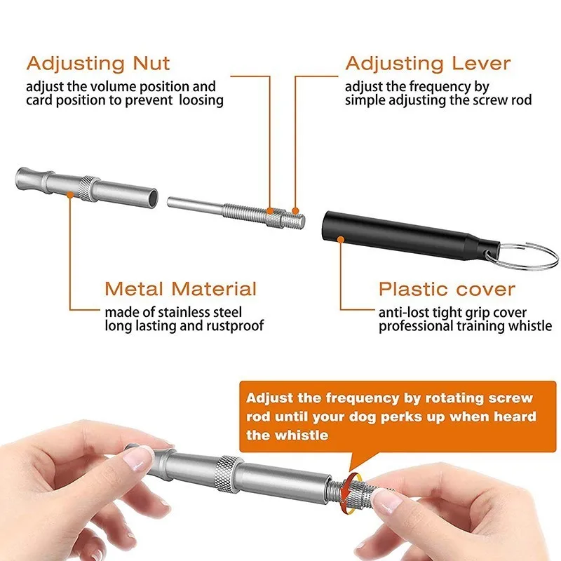 Benepaw-silbato ultrasónico de acero inoxidable para perro, dispositivo antiladridos de calidad, repelente para entrenamiento de perros, correa de cordón de paso ajustable - imagen 4