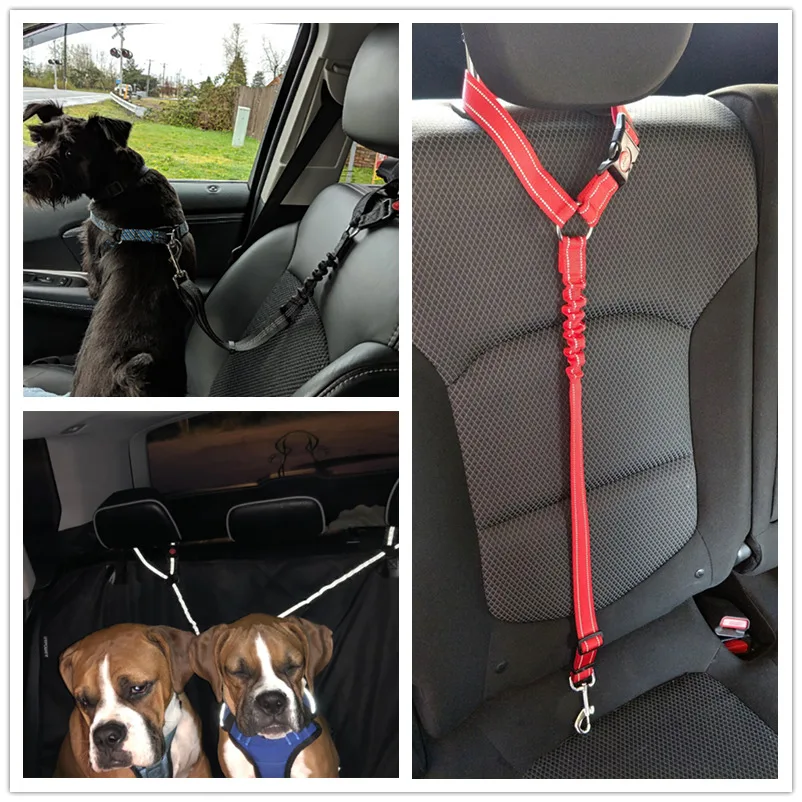 Benepaw-cinturón de seguridad reflectante ajustable para perro, reposacabezas elástico para coche, sujeción para mascotas, cinturón de seguridad para perros, vehículo, viaje, uso diario - imagen 2