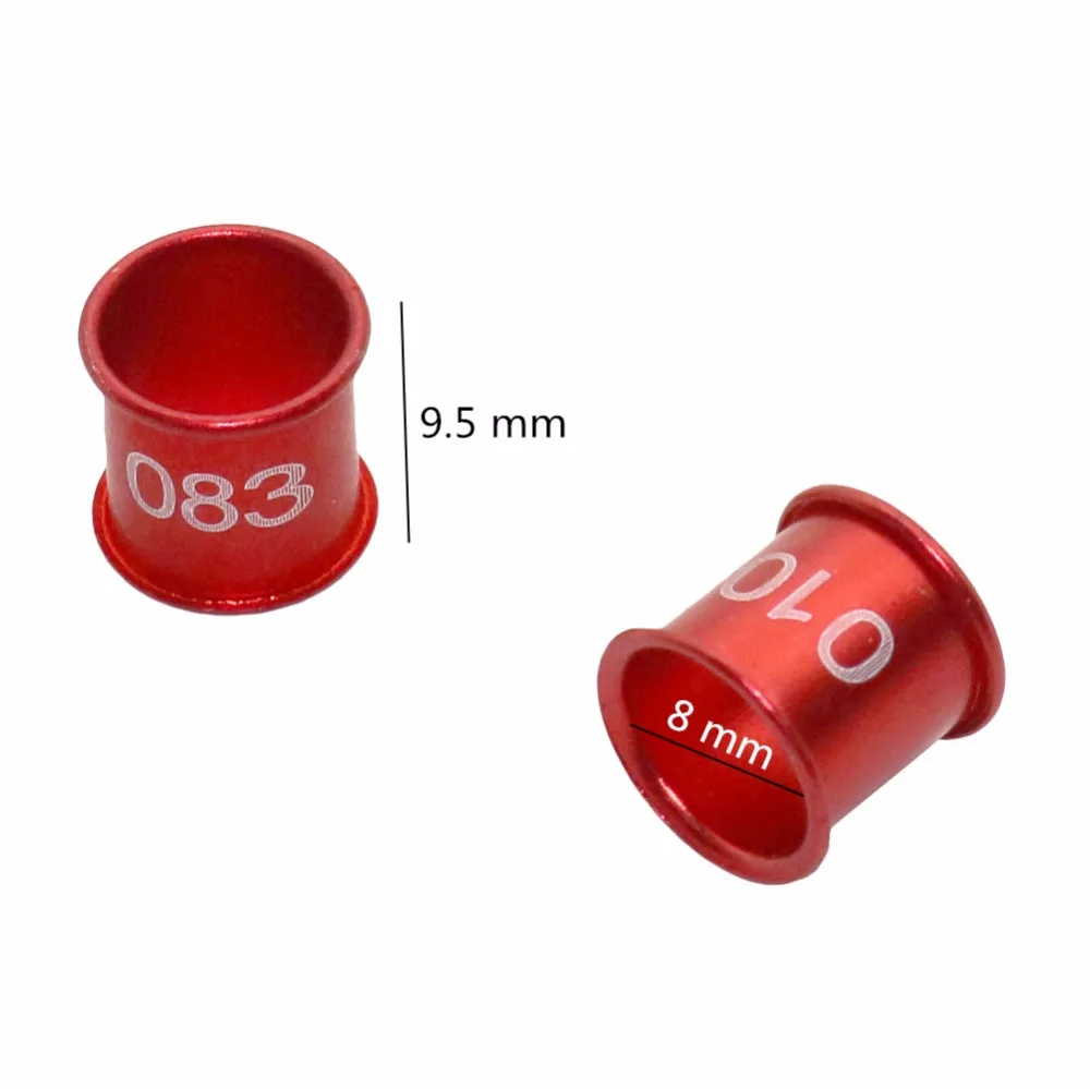 Anillo Digital de aluminio para pies, accesorio de 8mm de diámetro, personalizado, 4 colores, piezas, 100 NO.001-100