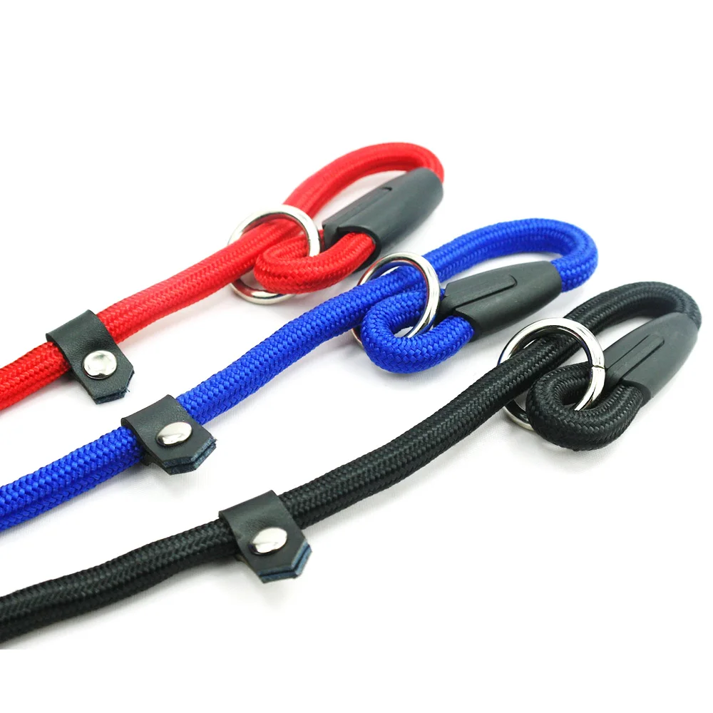Correa de nailon ajustable para perro, Collar P de entrenamiento, correa de plomo para perros pequeños, medianos y grandes, 120cm, rojo, azul, negro, marrón - imagen 4