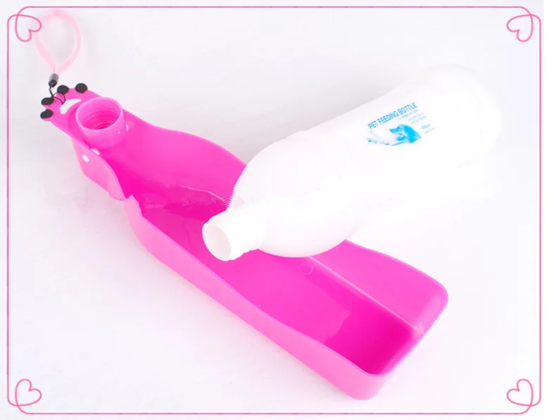 Dispensador de botellas de agua portátil para mascotas, cuenco de alimentación automático para perros, productos de calidad para viajes al aire libre, 350ML/600ML - imagen 3