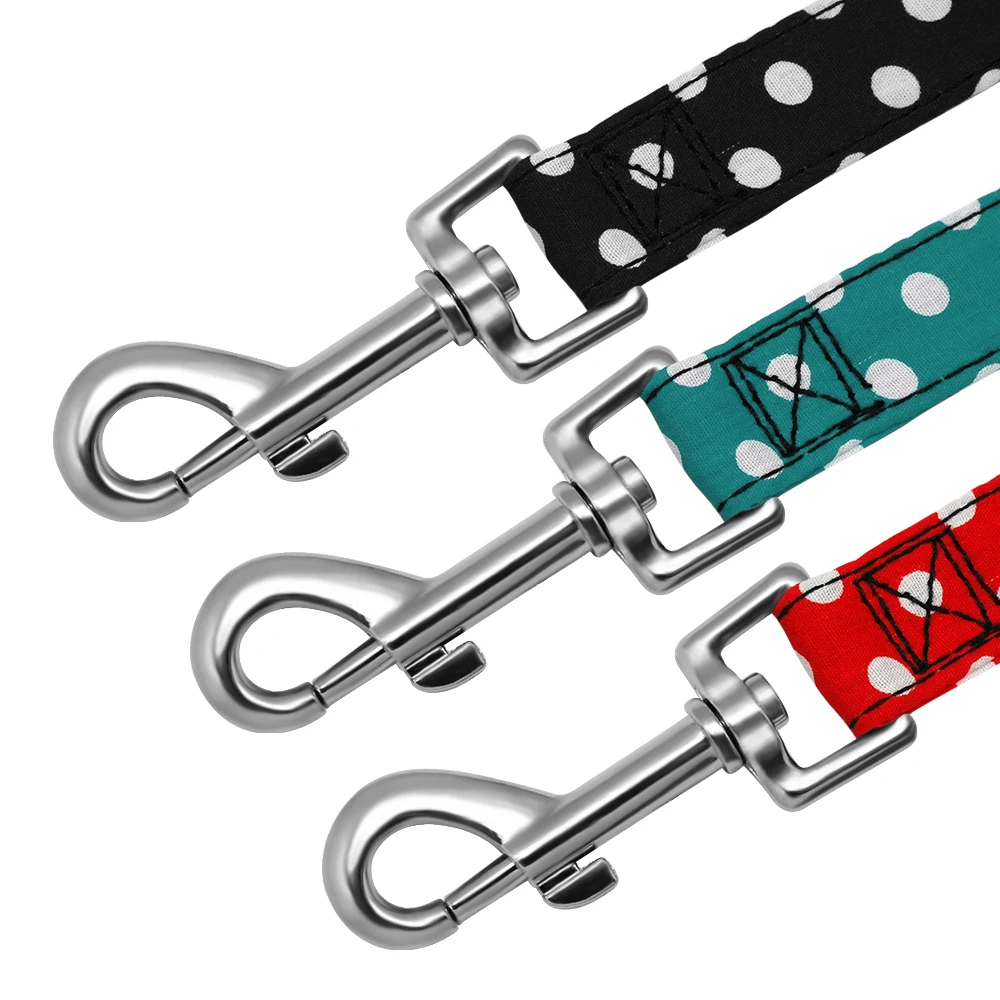 4ft Walking Dog Leash for Small Medium Dogs Cats Soft Nylon Polka Dot Pet Lead Pitbull Outdoor Running Training Rope Duarable - imagen 4