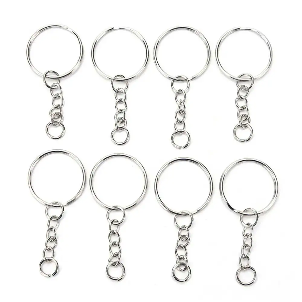 Llaveros de acero chapado para identificación de mascotas, llaveros de 25mm, anillos redondos divididos, etiquetas para perros y gatos, accesorios para Collar, 100 piezas - imagen 2