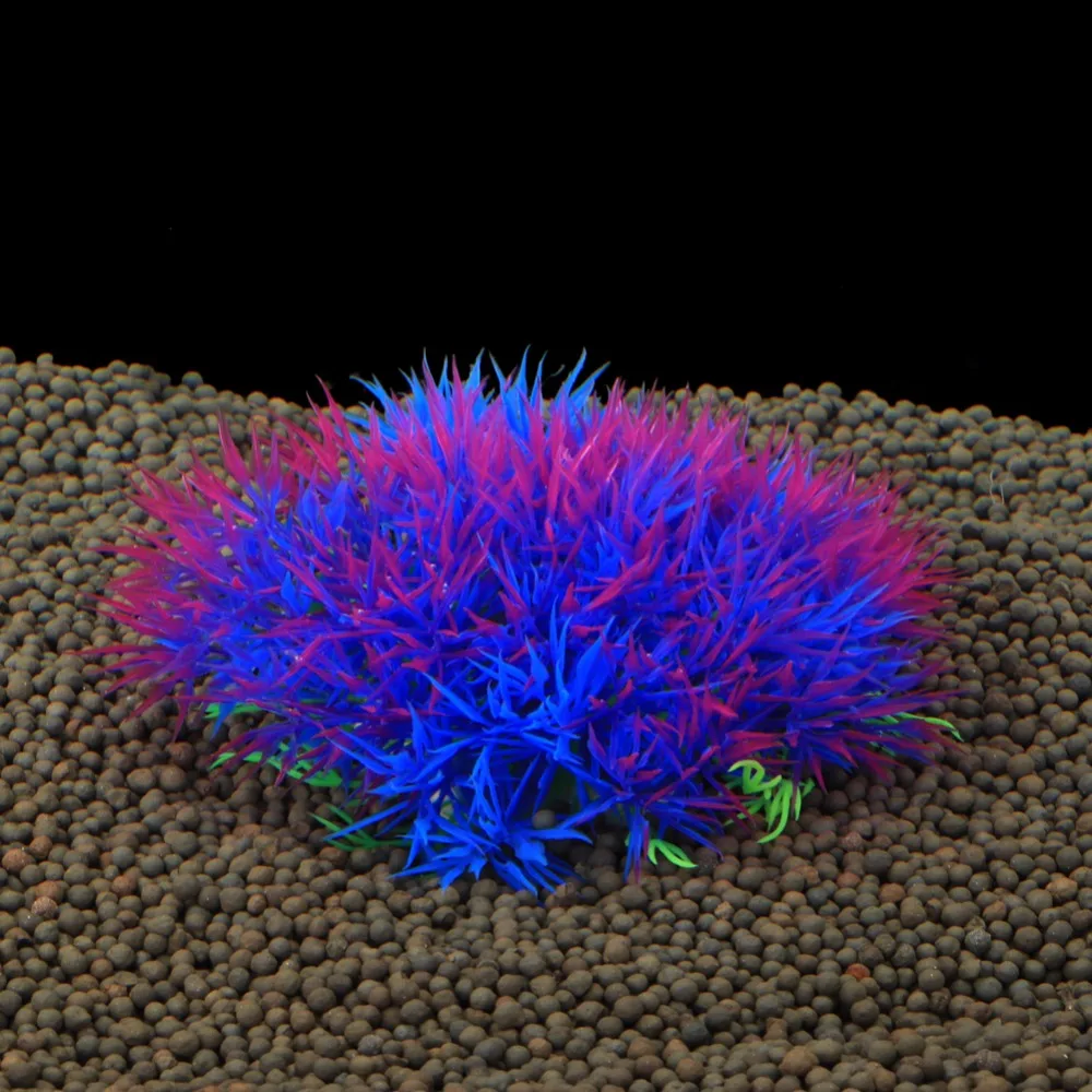 1 Uds. Plantas de acuario de plástico, Plantas artificiales de 3 colores, accesorios para plantas de peces maravilla, decoración de adorno de Acuario - imagen 3